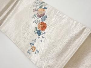 リサイクル　花模様刺繍名古屋帯
